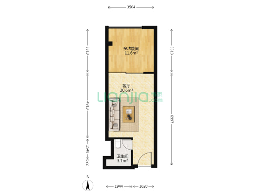 敏捷锦绣广场 1室1厅1卫 50平方