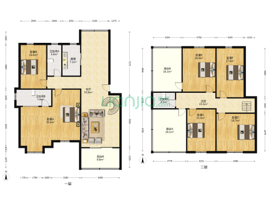 紫光苑小区 6室1厅3卫 145平方