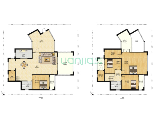 山水黔城二组团 4室1厅2卫 234平方