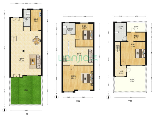 诚河新旅城五区 3室2厅3卫 284平方