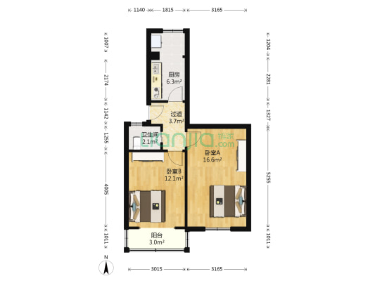 商水路47号 2室0厅1卫 58平方