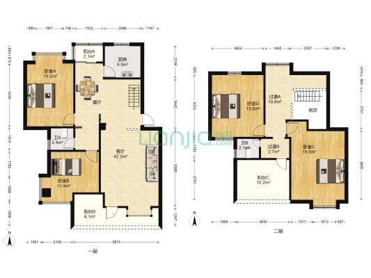 东方高尔夫花园A区 4室1厅2卫 149平方