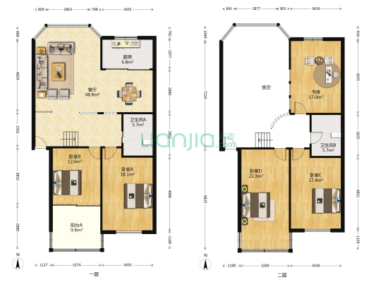 千禧花园 5室1厅2卫 232平方