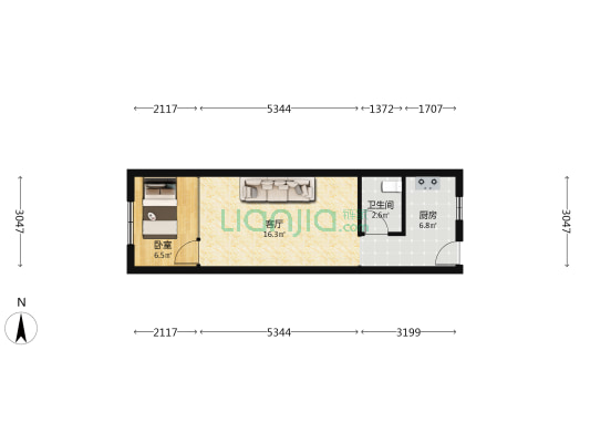 胜利街278号 1室1厅1卫 45平方