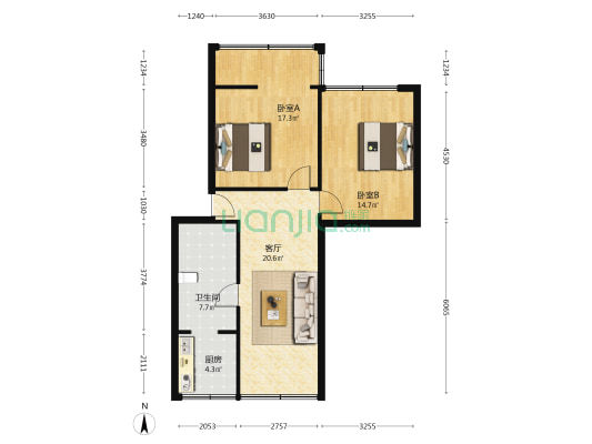 倪家桥5号 2室1厅1卫 72平方