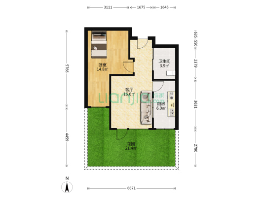 顺迈欣郡三期 1室1厅1卫 59平方