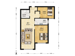 K2狮子城南区 2室1厅 南-涿州K2狮子城南区户型图