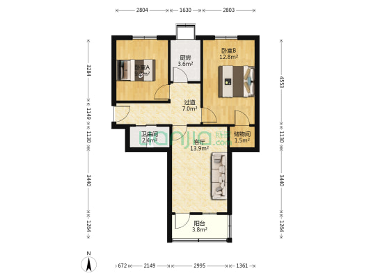 湖滨东村 2室1厅1卫 66平方