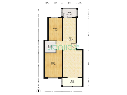 安居馨苑 2室1厅1卫 96平方