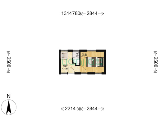 金旺街104号 1室1厅1卫 14平方