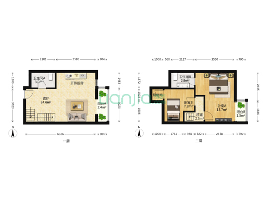 远见名苑三期 2室1厅2卫 72平方