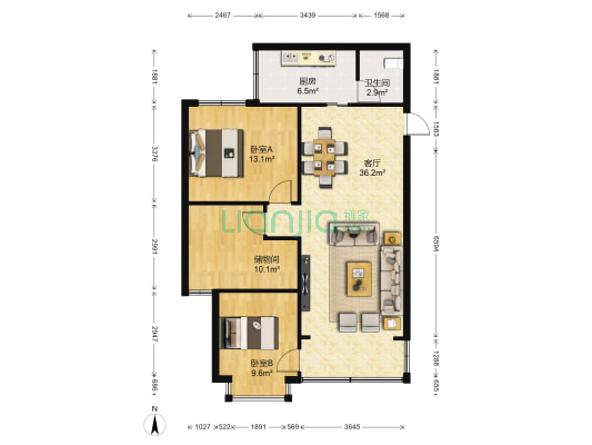 柏华教师楼 2室1厅1卫 97平方