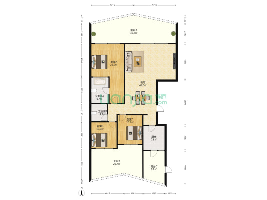 复地·鹿岛 3室1厅2卫 169平方