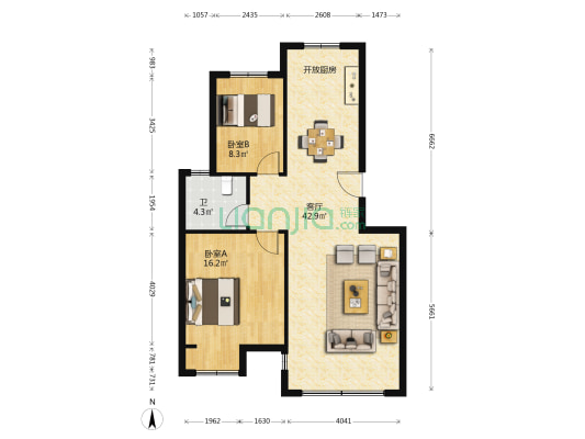 港邻新村 2室1厅1卫 94平方