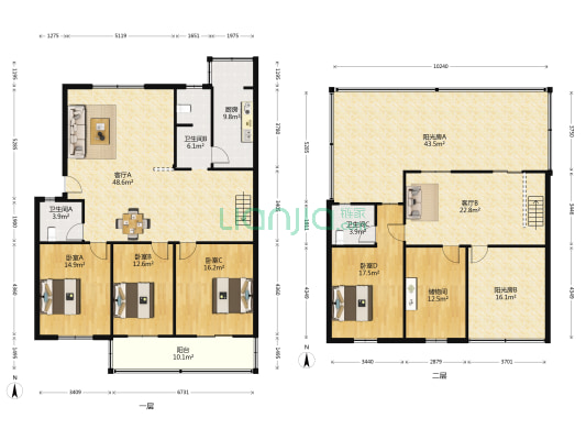 万小店小区 4室2厅3卫 190平方