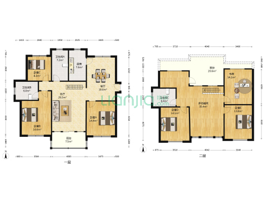 广厦天都城天月苑 7室2厅3卫 226平方