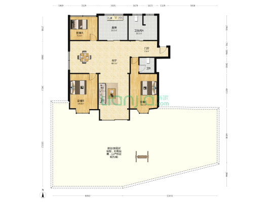 新誉公寓 3室1厅2卫 152平方