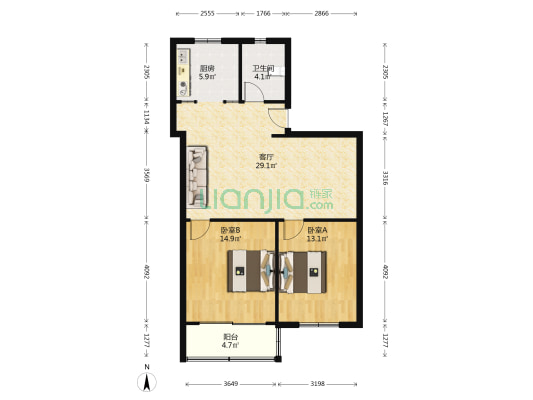 蠡江新村 2室1厅1卫 89平方