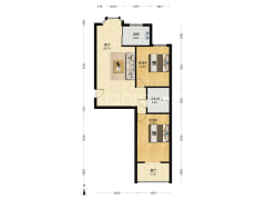 名流五六期集中供暖银四层，南北两居，自住精装-涿州名流枫景五期户型图