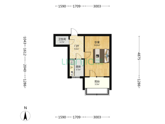 马场道221号 1室0厅1卫 37平方