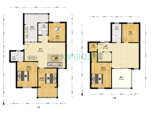 丹桂花园 4室1厅3卫 116平方