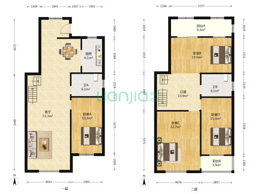 尚座经典 4室1厅2卫 212平方