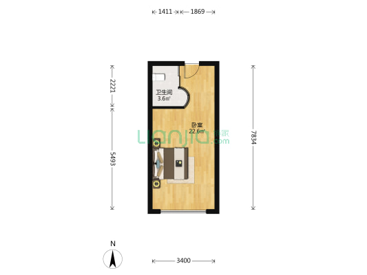 豪菲斯国际公寓 1室0厅1卫 40平方