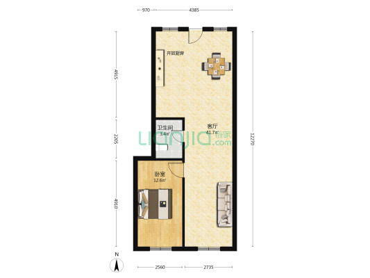 文化园小区 1室1厅1卫 81平方