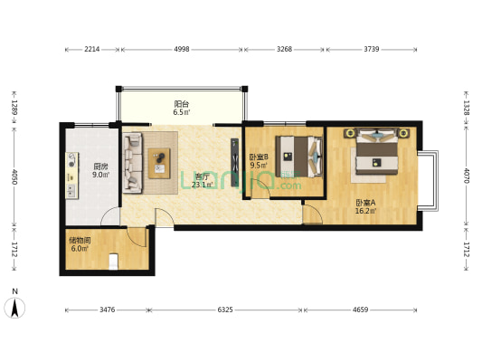七建大厦 2室1厅0卫 97平方