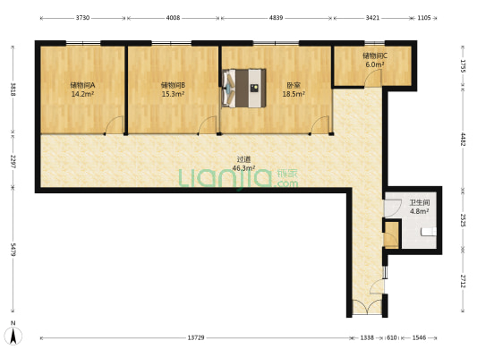 天安大厦 1室0厅1卫 142平方