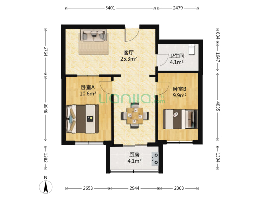 绿波小区 2室1厅1卫 72平方