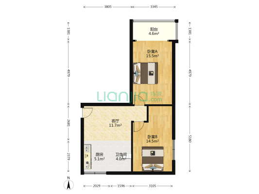 珍珠街工矿楼 2室1厅1卫 73平方