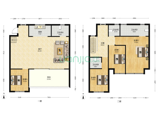 中海浣云居 4室1厅4卫 324平方