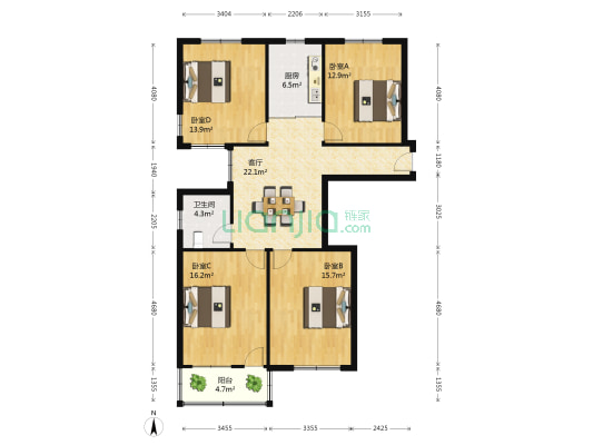 长江新村(海门市) 4室1厅1卫 104平方