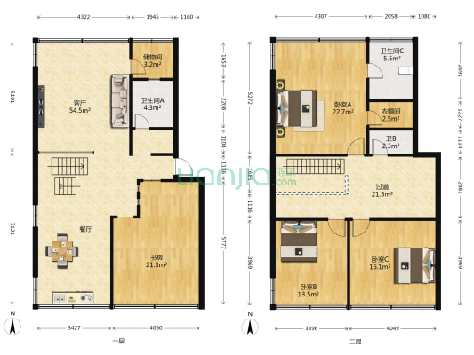 云南地质调查院宿舍 4室1厅3卫 153平方