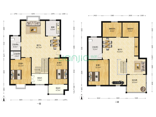 民丰东苑 3室2厅3卫 108平方