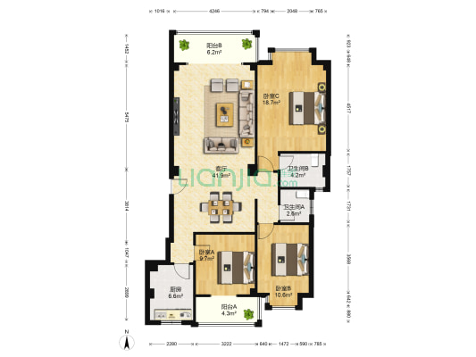 兴城融域 3室1厅2卫 129平方