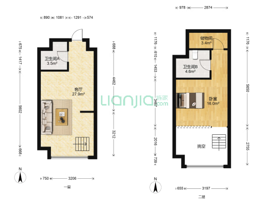 凯信商厦 1室1厅2卫 48平方