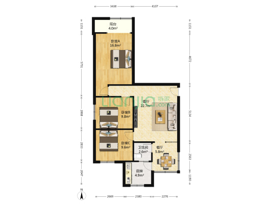 东西大街西二段149号 3室2厅1卫 96平方