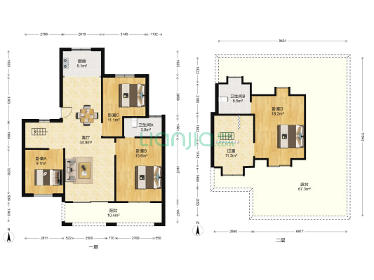 相郡园 4室1厅2卫 137平方