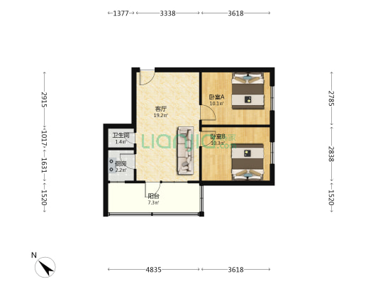 遵义巷273号 2室1厅1卫 64平方