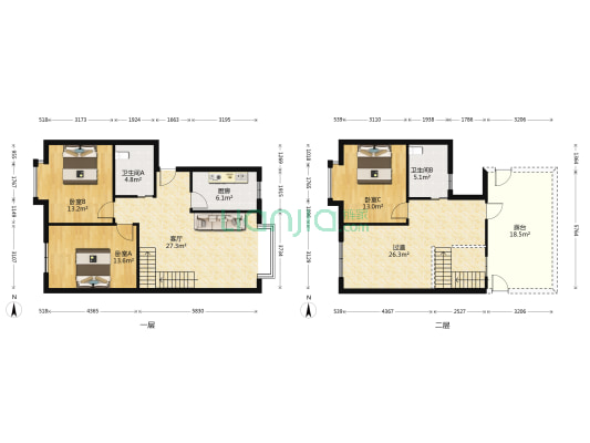 金锐花园 3室1厅2卫 149平方