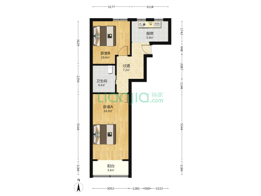 打虎山路84弄 2室0厅1卫 55平方