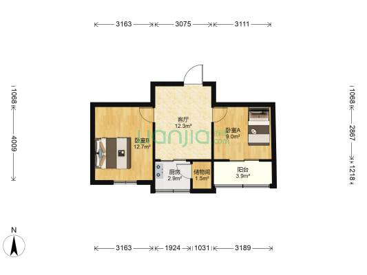 解放路360号 2室1厅0卫 44平方