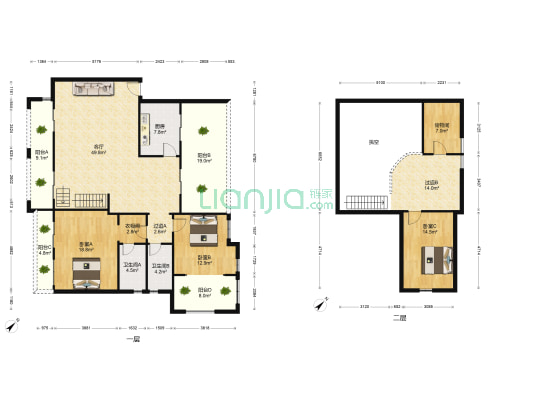 龙湖好望山 3室1厅2卫 120平方