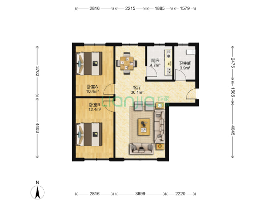 阳光印象 2室1厅1卫 94平方