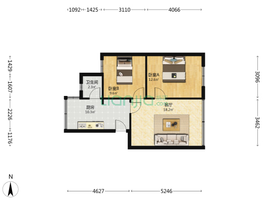 电建村 2室1厅1卫 65平方