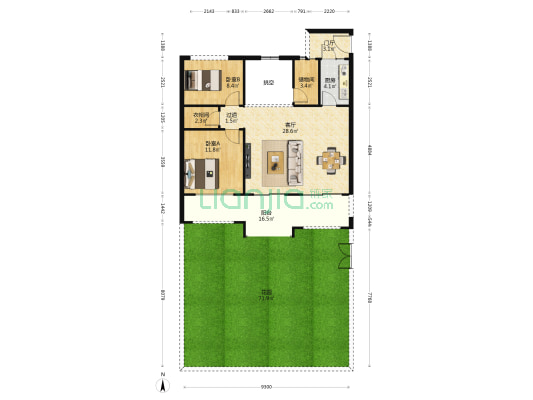 众越万山国际 2室1厅0卫 280平方