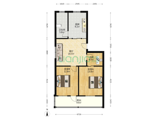 筑城村小区 3室1厅1卫 80平方