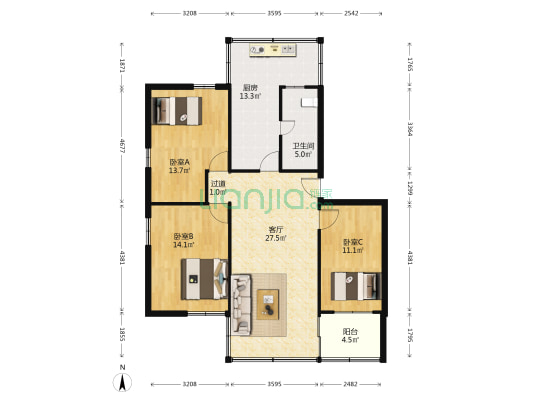 青柯街小区 3室1厅1卫 100平方